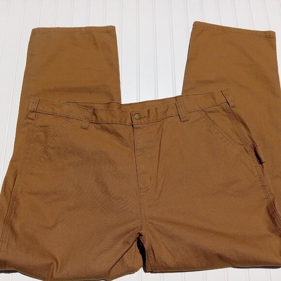 BRAHMA Jeans Mens 42 x 32 Duck Denim Carpenter Pants Relaxed Fit Tan Brown Work - Picture 3 of 13